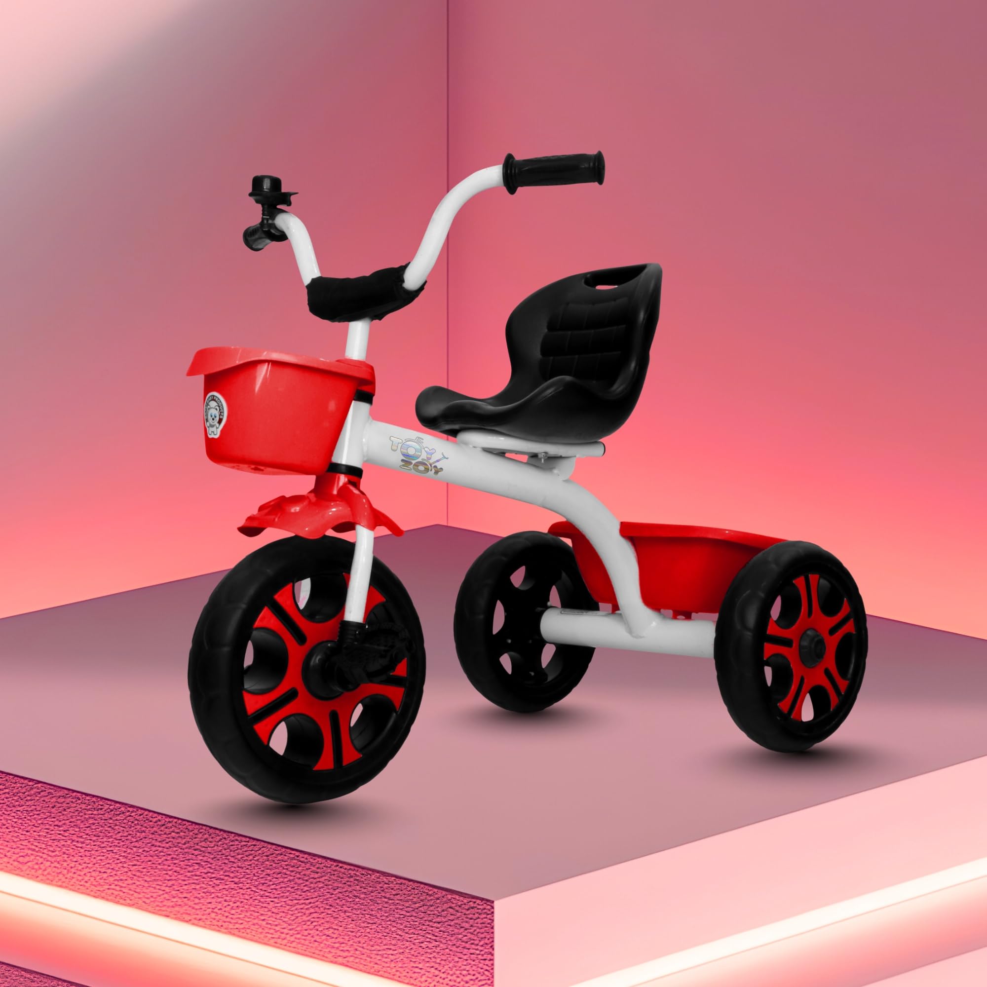 Toyzoy Comfy Lite Kids|Baby Trike|Tricycle with Dual Storage Basket for Kids|Boys|Girls Age Group 2 to 5 Years, TZ-537 (Red)-image-9