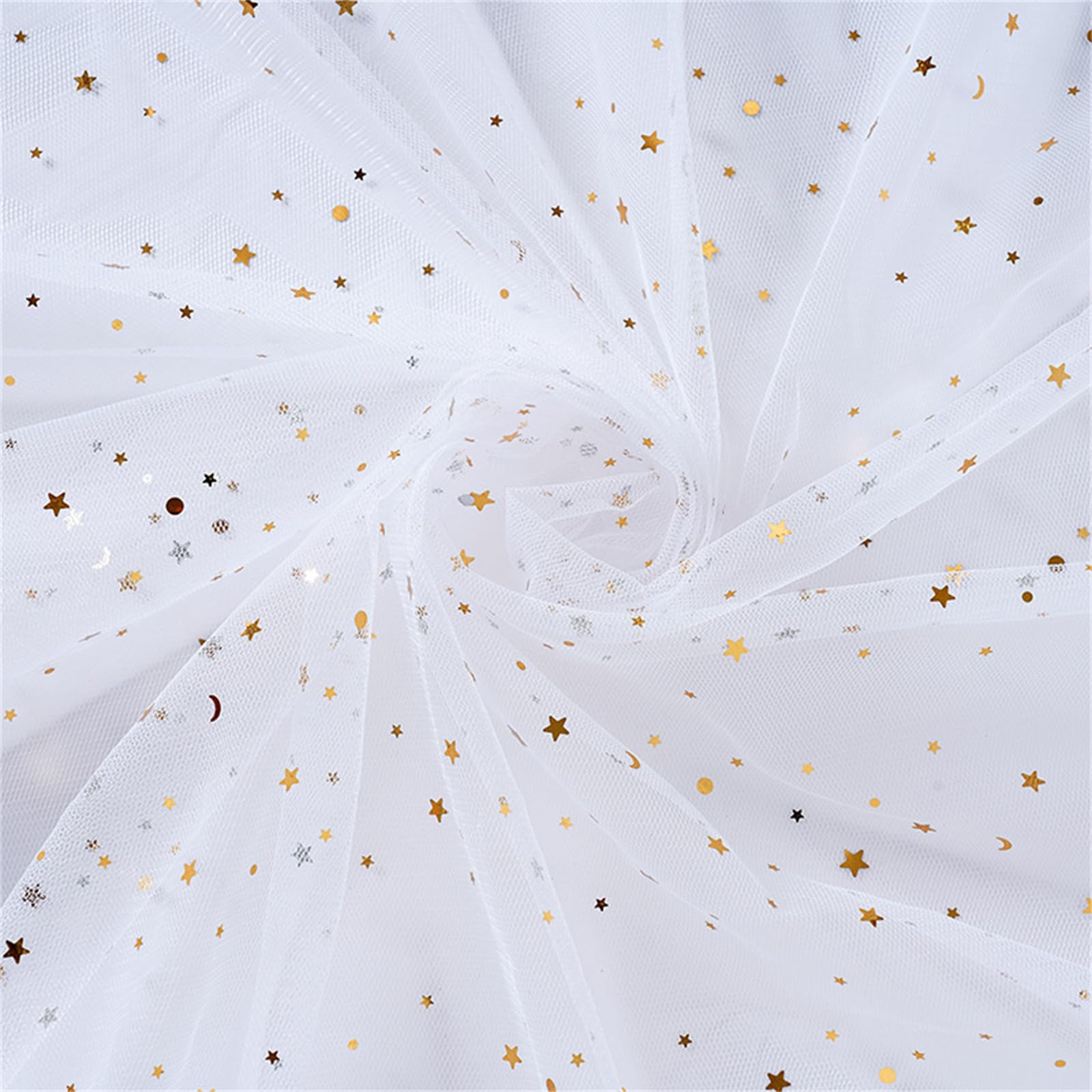 Xinsheinelry Twinkling Starry Sheer Gauze 3.68Mx1.6M for Decor Sewing and Costumes Breathable Fabric Sewing Fabric