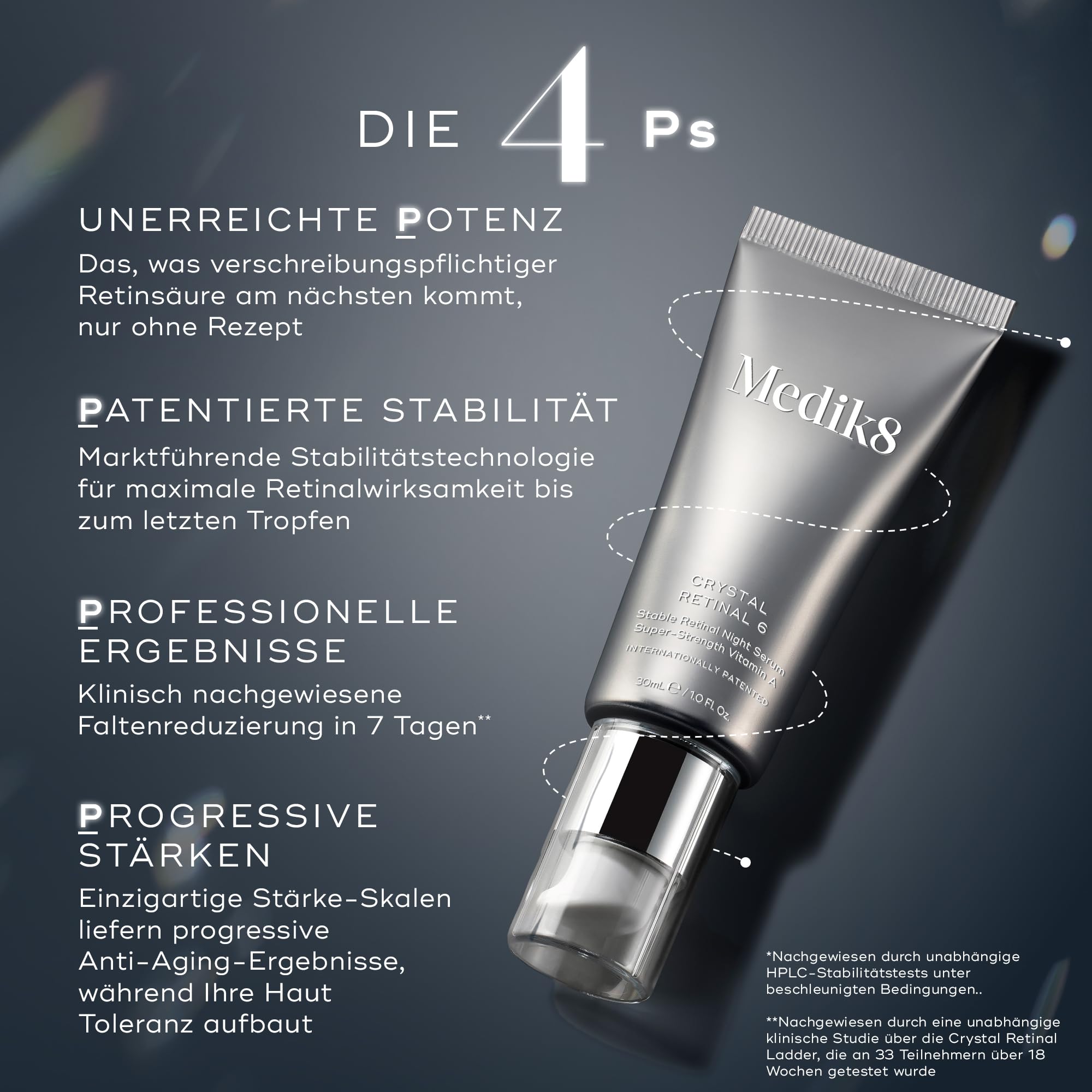 Medik8 Crystal Retinal 3 - Age-Defying Retinal Nachtserum - Verbessert Faltenbild - 0.03% Retinalstärke - 11-mal schneller als Retinol - Für neue Vitamin-A-Anwender - 30ml