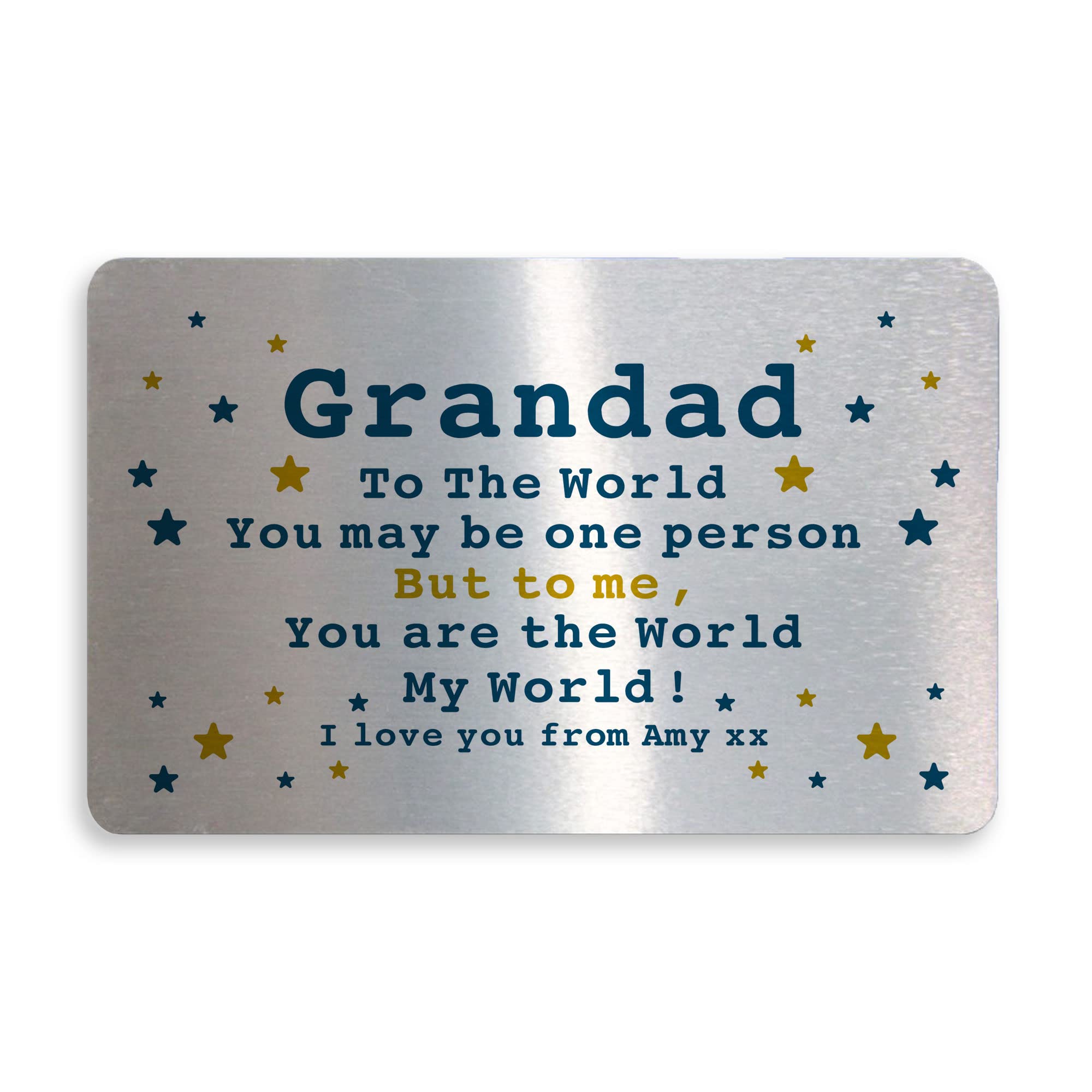 RED OCEAN Special Grandad Fathers Day Birthday Christmas Personalised Wallet Insert Grandchildren Gift