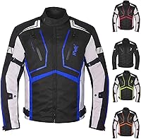 Vista 8 de HWK Chaqueta de motocicleta para hombres y mujeres Scorpion con tela Cordura para enduro, motocross, conducción de motocicleta, Rojo, Grande