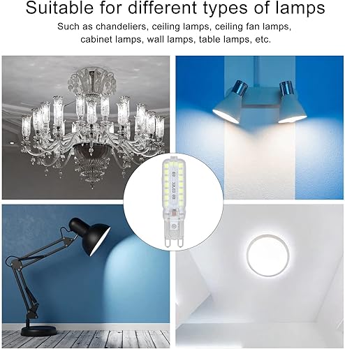 Miniatura 3 de plplaaoo Bombillas de repuesto de iluminación de 360 , bombillas compatibles con bombillas LED G9 de 7 W, iluminación versátil regulable, para