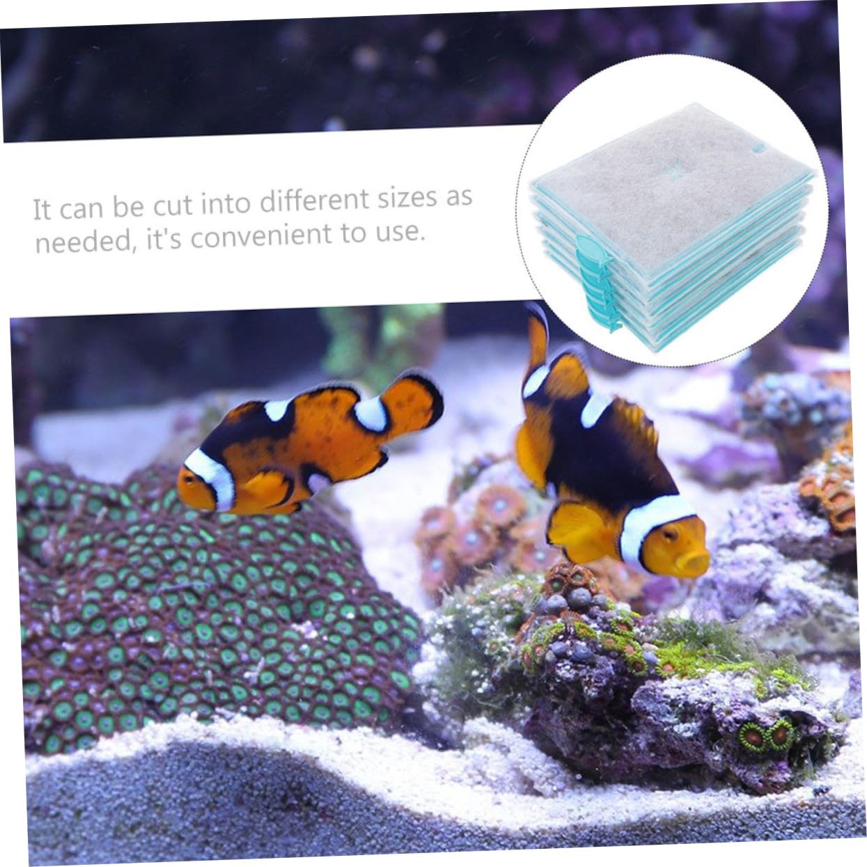 12 Piezas Filtro de Algodón para Acuario Práctico Compatible con Tanques Pequeños Alta Permeabilidad y Filtración Eficaz para Agua y Saludable