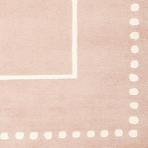 Miniatura 4 de SAFAVIEH Bella Collection BEL151J - Alfombra de lana de primera calidad con borde punteado, 8 x 10 pies, color beige y marfil