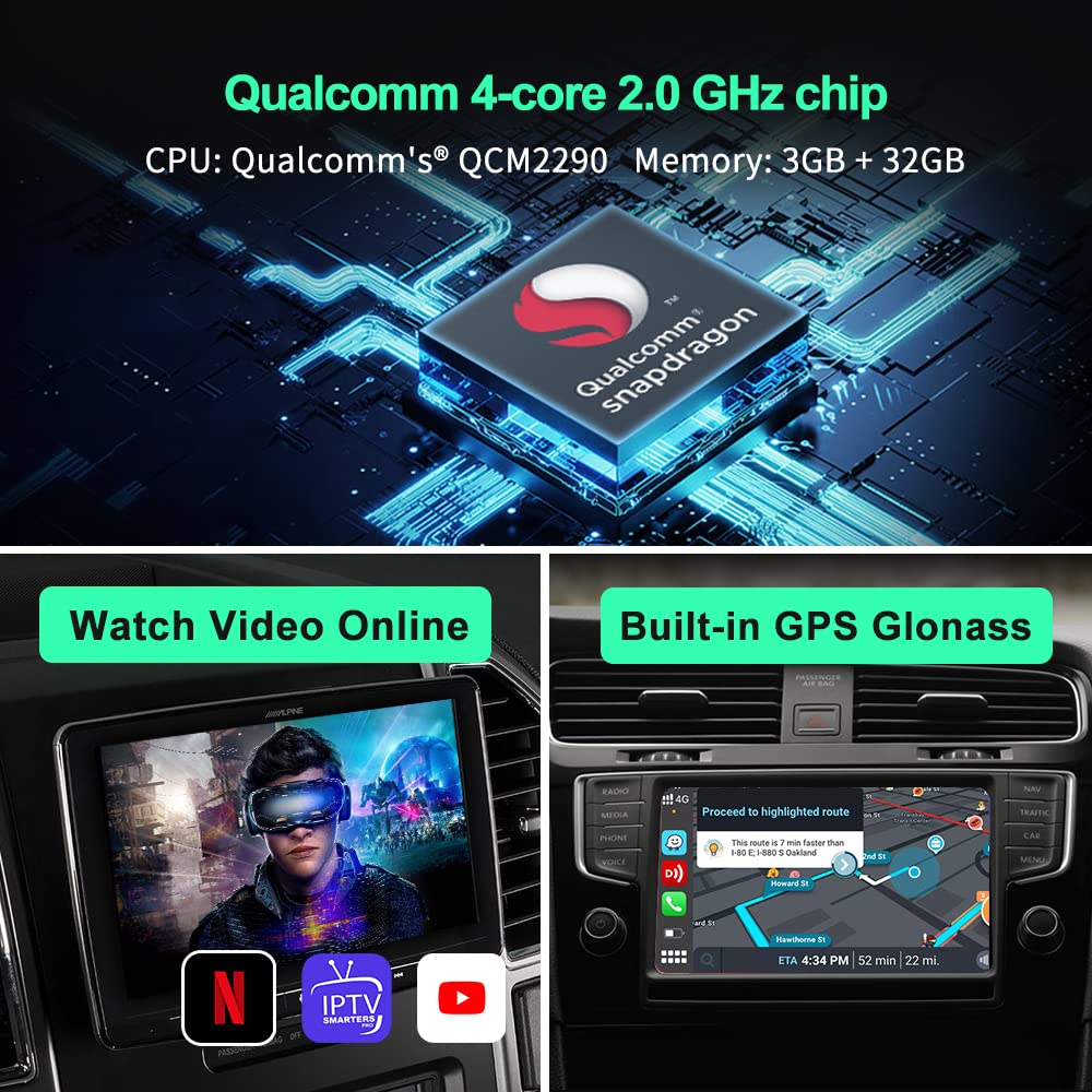 Wireless CarPlay Android Auto Netflix IPTV Spotify Youtube Ai Box