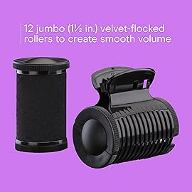 Conair Hot Rollers for Long, Medium & Short Hair, 12 Jumbo 1  Heated Hair Rollers with Clips, Hot Curlers for Women, Volume & Curls, Amazon Exclusive, Black