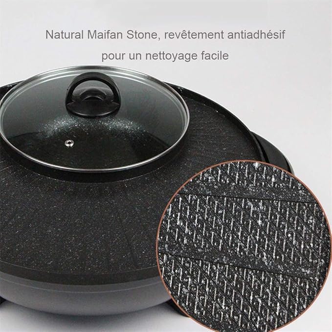 Olla Eléctrica Multifunción con Tapa de Vidrio, 220V, 1700W, Negra miniatura 6