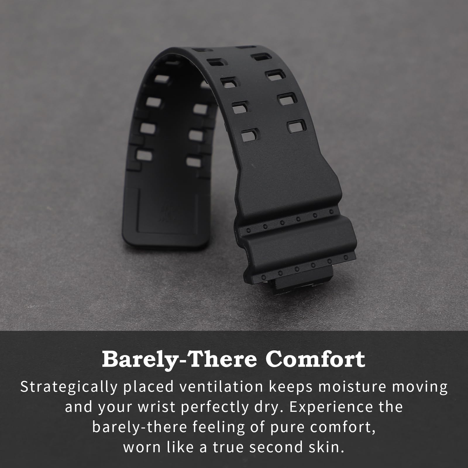 Waterproof Silicone Watch Strap Replacement For Casio Shock GA-110/GA-100/GA-120/GA-140/GA-150/GA-200/GA-300/GA-400/GA-135/GA-700/GA-710/GA-800/GAX-100/GAW-100/GLX-8900/GD-100/GD-110/GD-120/GD-350/GL-S100/GR-8900/GW-8900 Series, Sport Band, Unisex, Durable — view 3