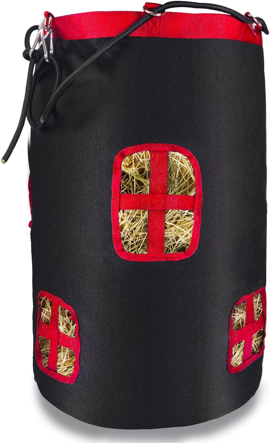 Yuar butee Round Hay Bag Hay Bale Storage Bag，Large Tote Hay Bale Carry Bag Red