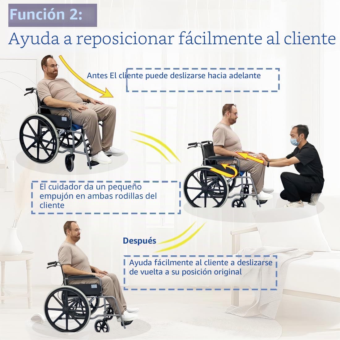 One Direction - Cojín tubular para asiento, prevención de caídas para ancianos en silla o silla de ruedas, excelente cojín antideslizante para asiento de coche y silla de oficina, 17 x 17