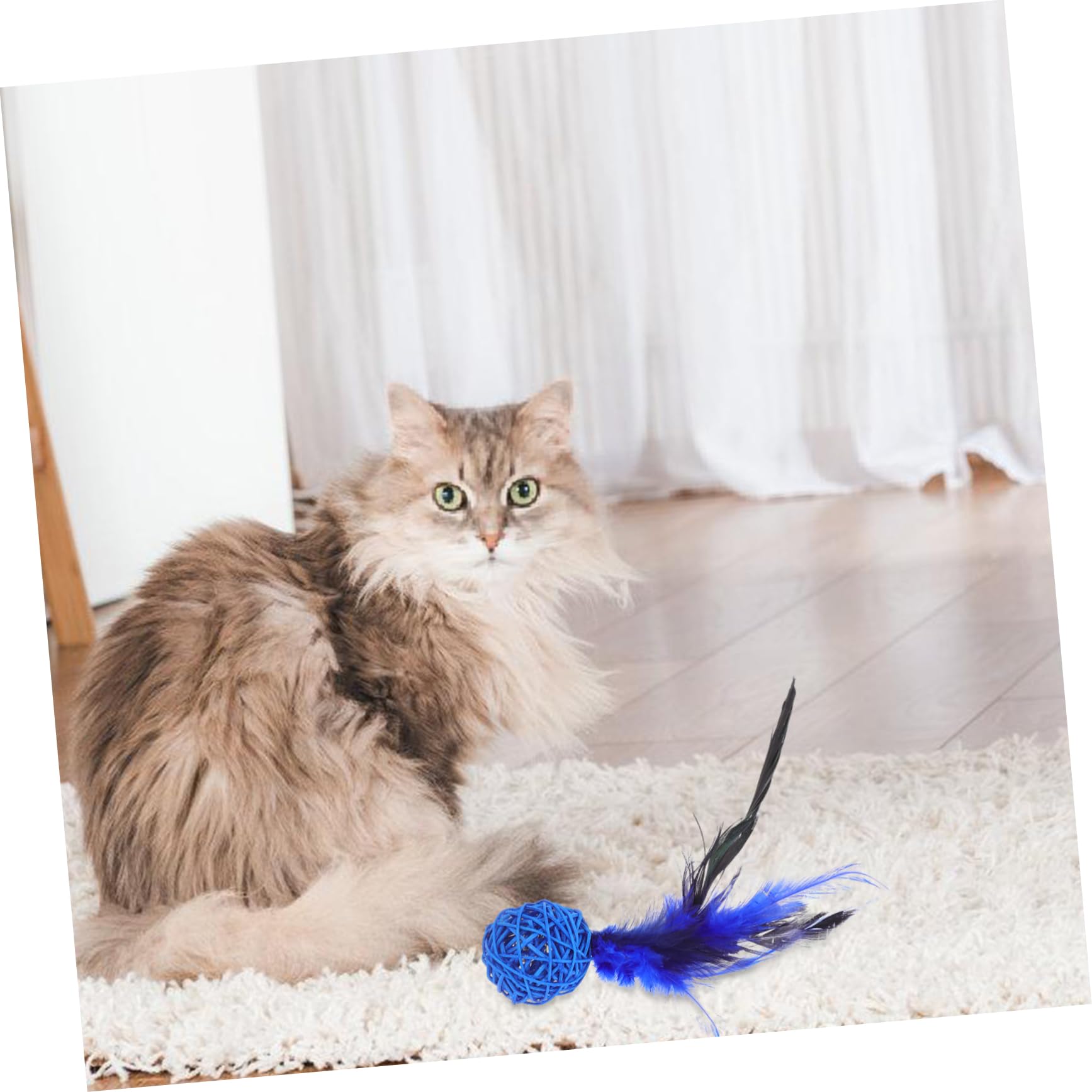 BUGUUYO Kitten Toys 3 Piece Cat Toy Collection Plush and Educational Toys for Cats Blue