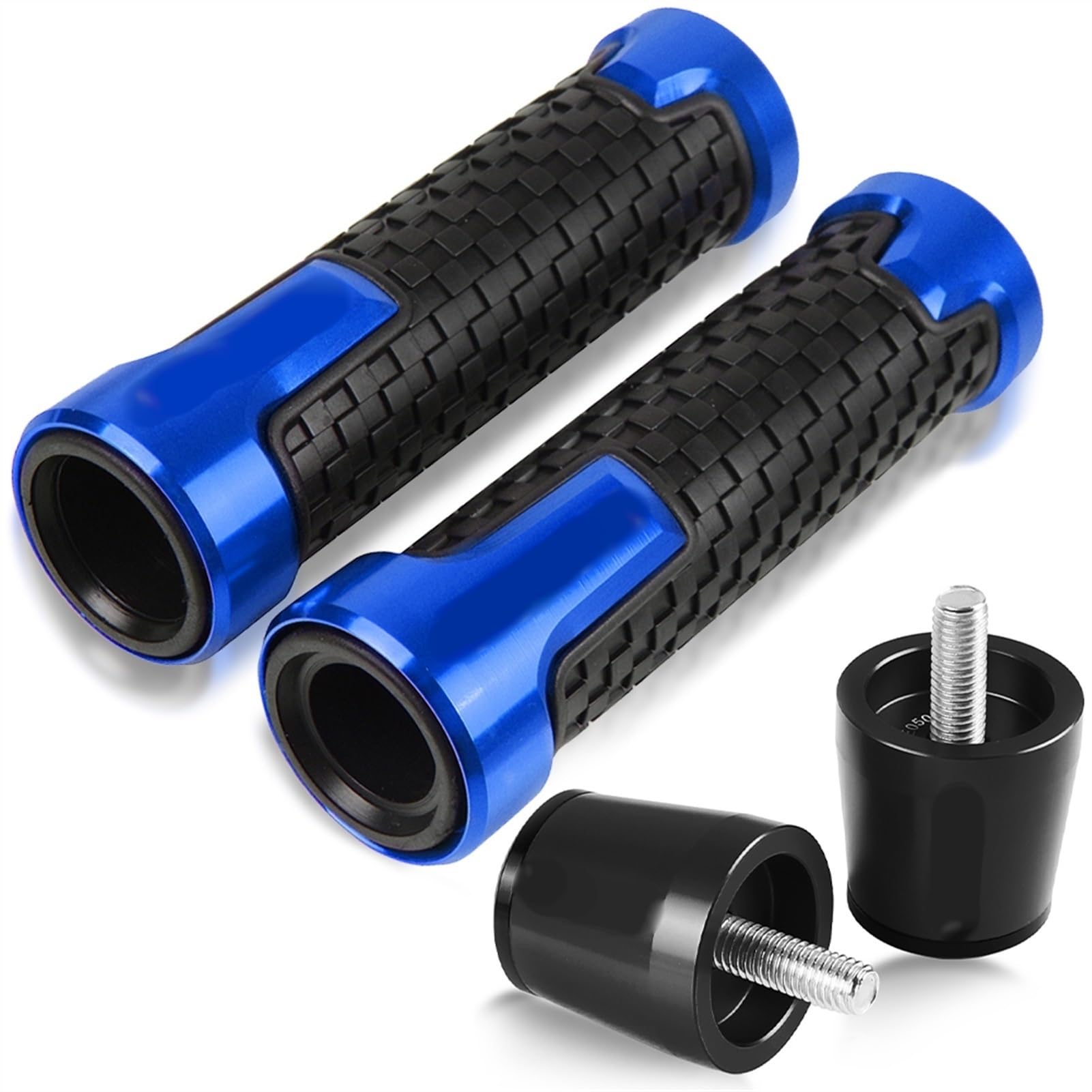 Poignée moto Kawasaki Vulcan S650 grip anti-dérapant caoutchouc bleu 22mm