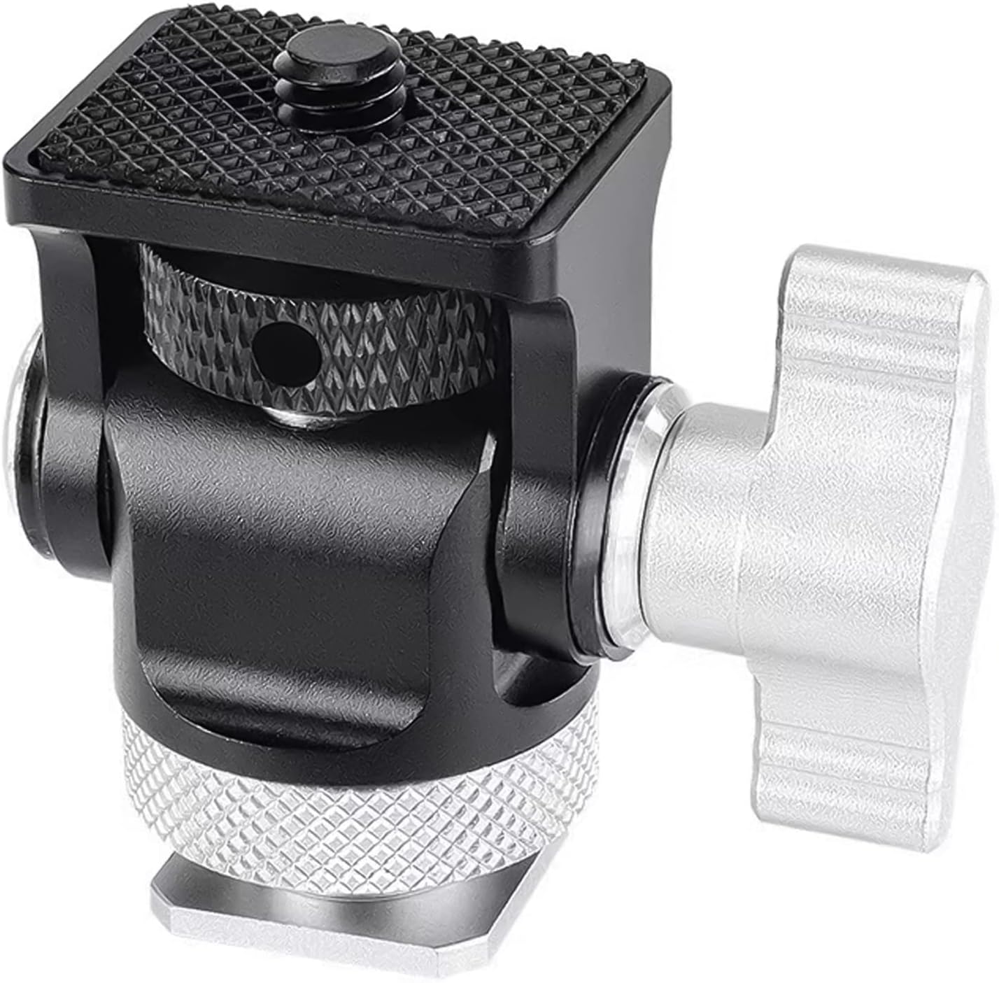 SutekusField Monitor Mount Holder with Cold Shoe Swivel and Tilt Adjustable 1/4" Screw Thread Adapter for 5โโ and 7โโ Monitor