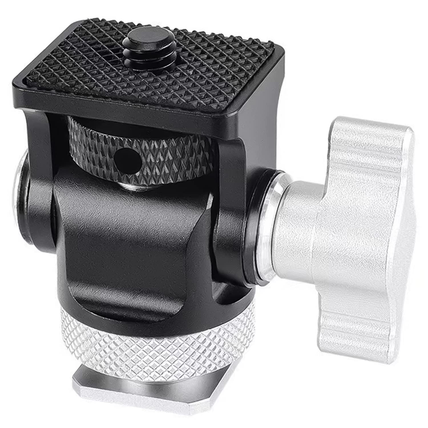 SutekusField Monitor Mount Holder with Cold Shoe Swivel and Tilt Adjustable 1/4" Screw Thread Adapter for 5’’ and 7’’ Monitor