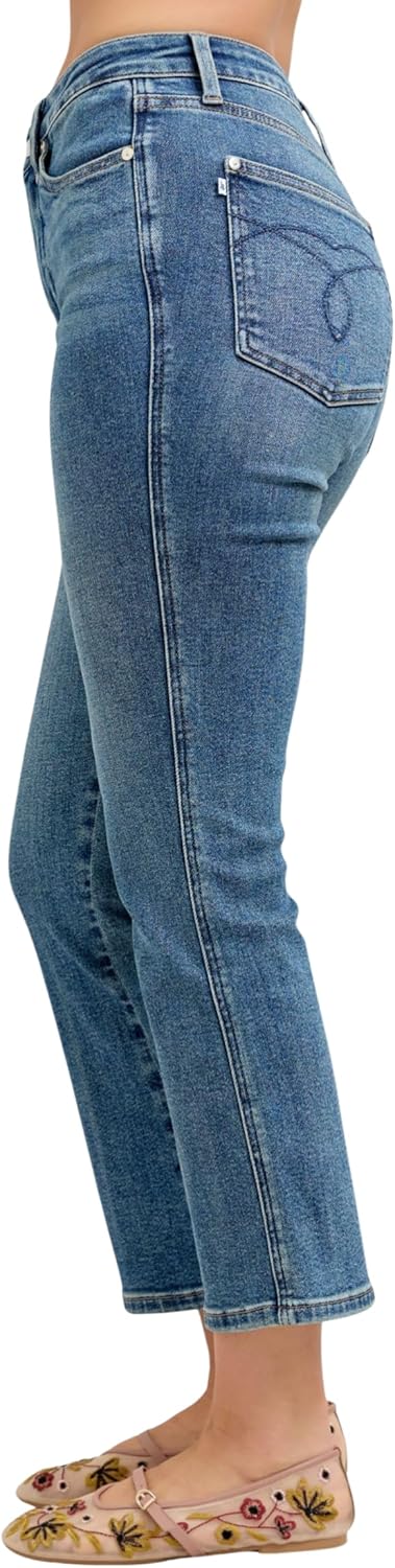 Judy Blue High Vintage Medium Wash Kick Flare, Inseam 27" - Image 6