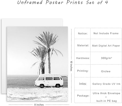 Miniatura 2 de SRUOLOC Impresiones de pared de playa costera escenas oceánicas, fotos artísticas, surf, ilustraciones de mar, paisaje marino, fotografía de paisaje