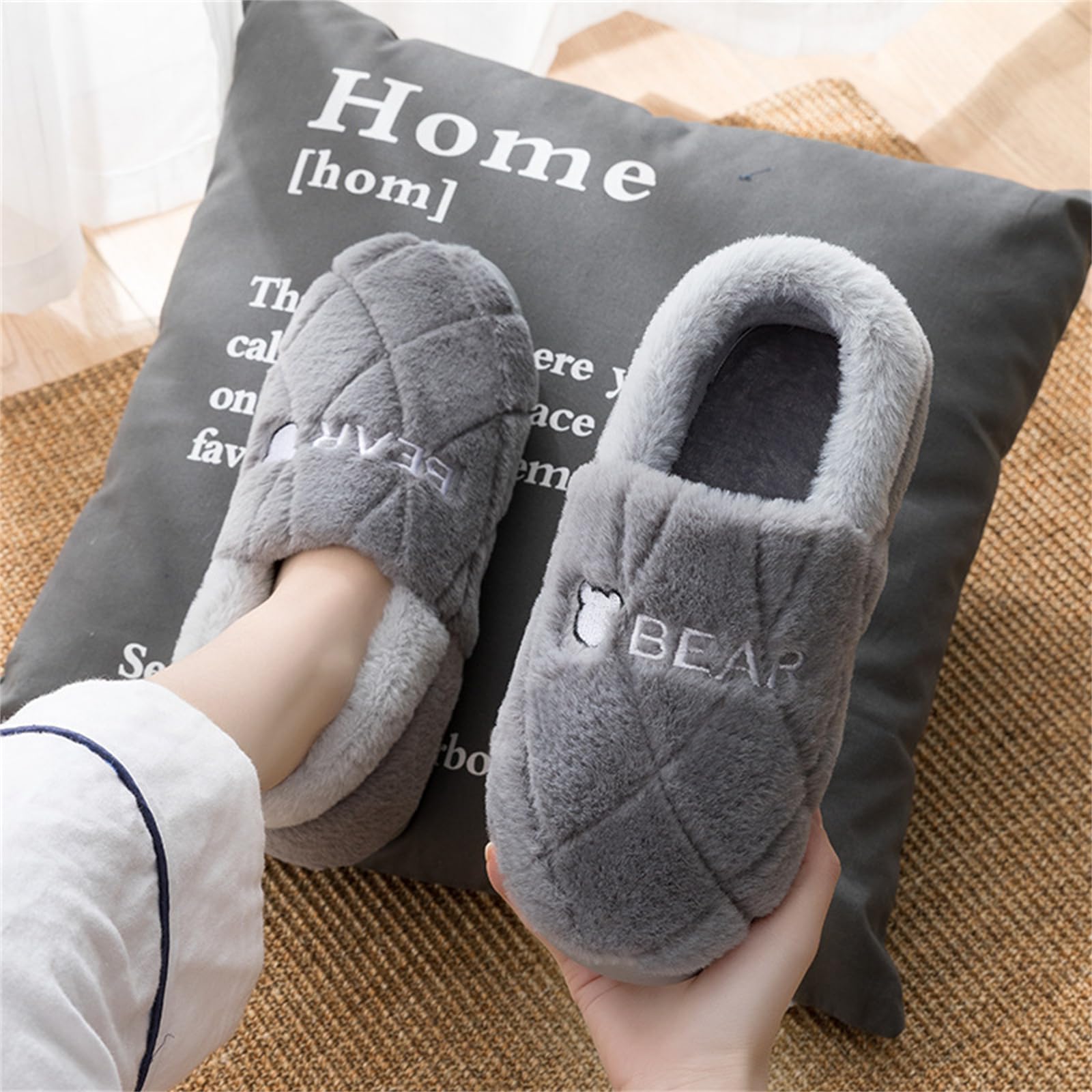 Pantofola invernale Slifori Di Cotone Autunno E Inverno Con Tallone Per Casa Da Casa Usano Pantofole Di Cotone