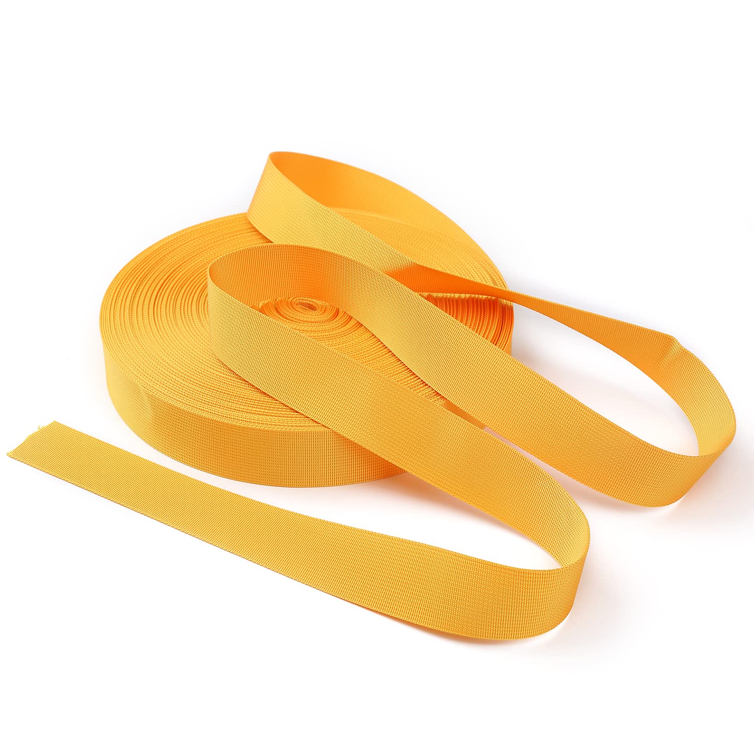 Sangle en nylon robuste – Sangle en nylon de 3,8 cm pour réparation d'équipements de bricolage en plein air, 3,8 cm par 9, 22 ou 45,7 m (45,7 m, 3,8 cm, jaune)