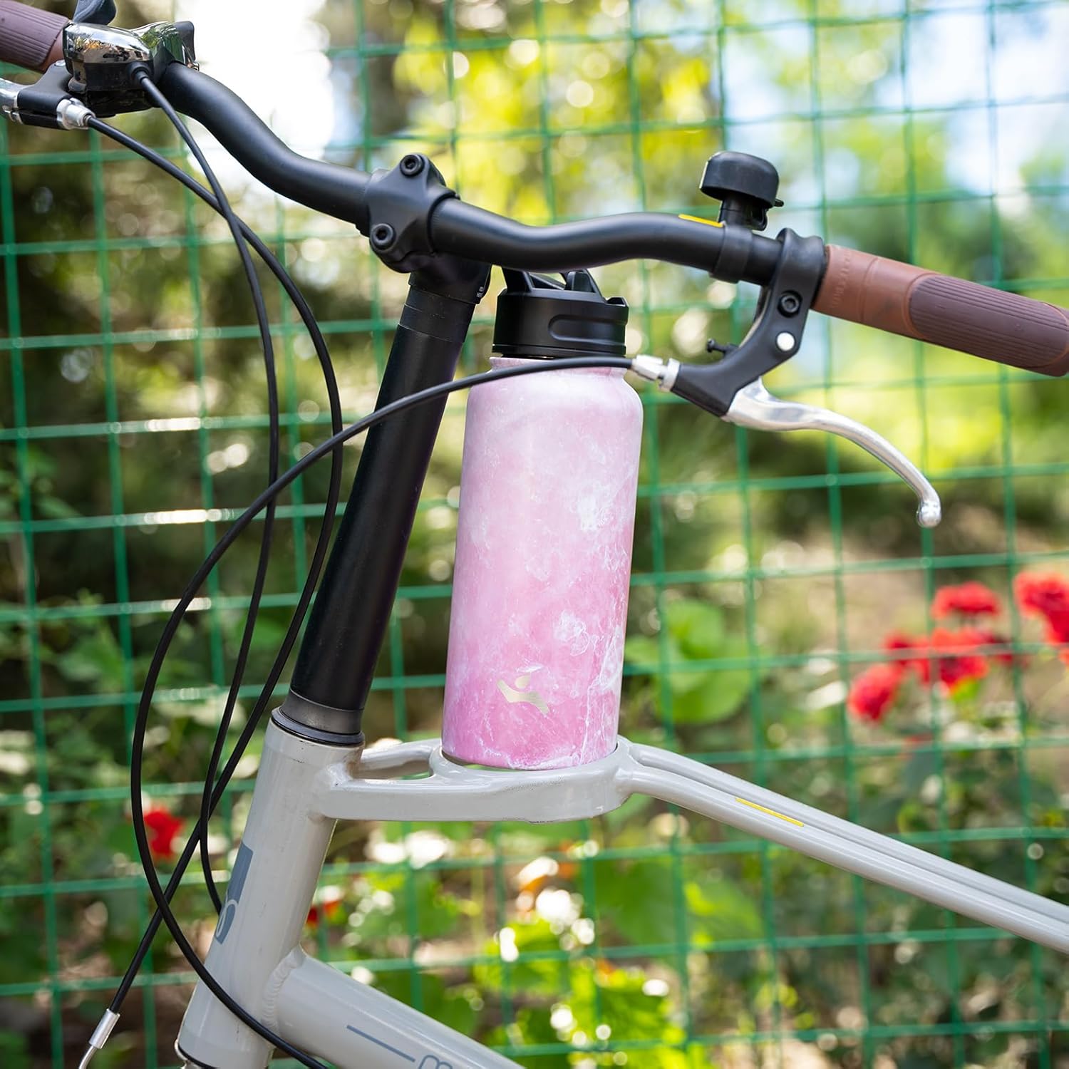 40oz Insulated Water Bottle Stainless Steel Sport Bottles with 3 Lids,Marble Blossom - Image 6