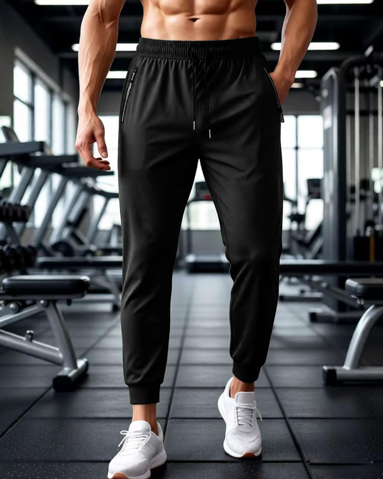 Men's Sweatpants Quick-Dry Active Athletic Workout Jogger Hiking Pants with Pocket