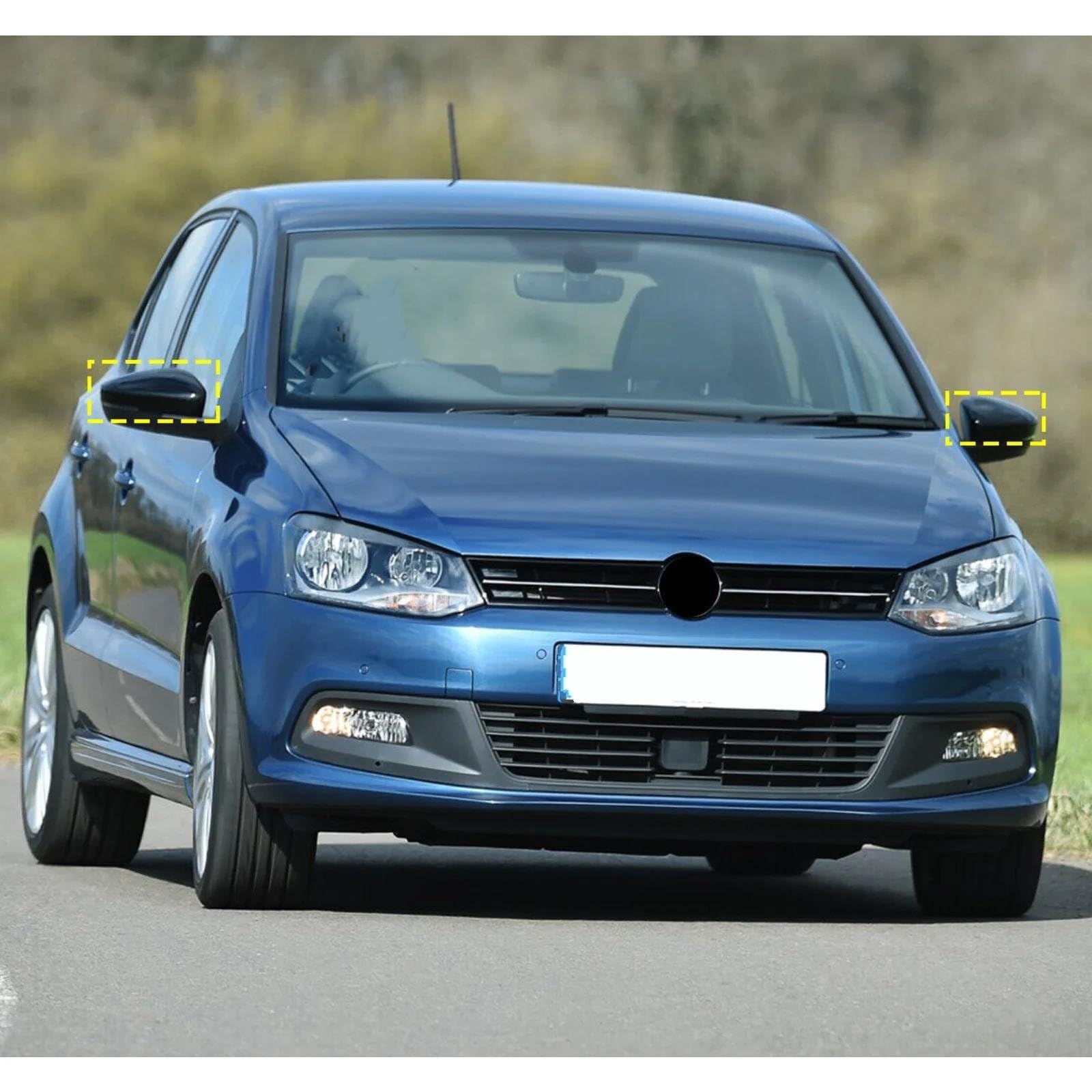 Do VW Polo 6R 6C 2009-18 UP 16+ Osłona lusterka wstecznego drzwi skrzydłowych połysk czarny Osłona Lusterka Wstecznego