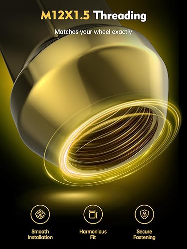 Miniatura 4 de MIKKUPPA Tuercas doradas M12x1.5  Repuesto para Ford Fusion 2006-2020, Ford Focus 2000-2019, rueda Ford Escape 2001-2023  20 tuercas de llanta de
