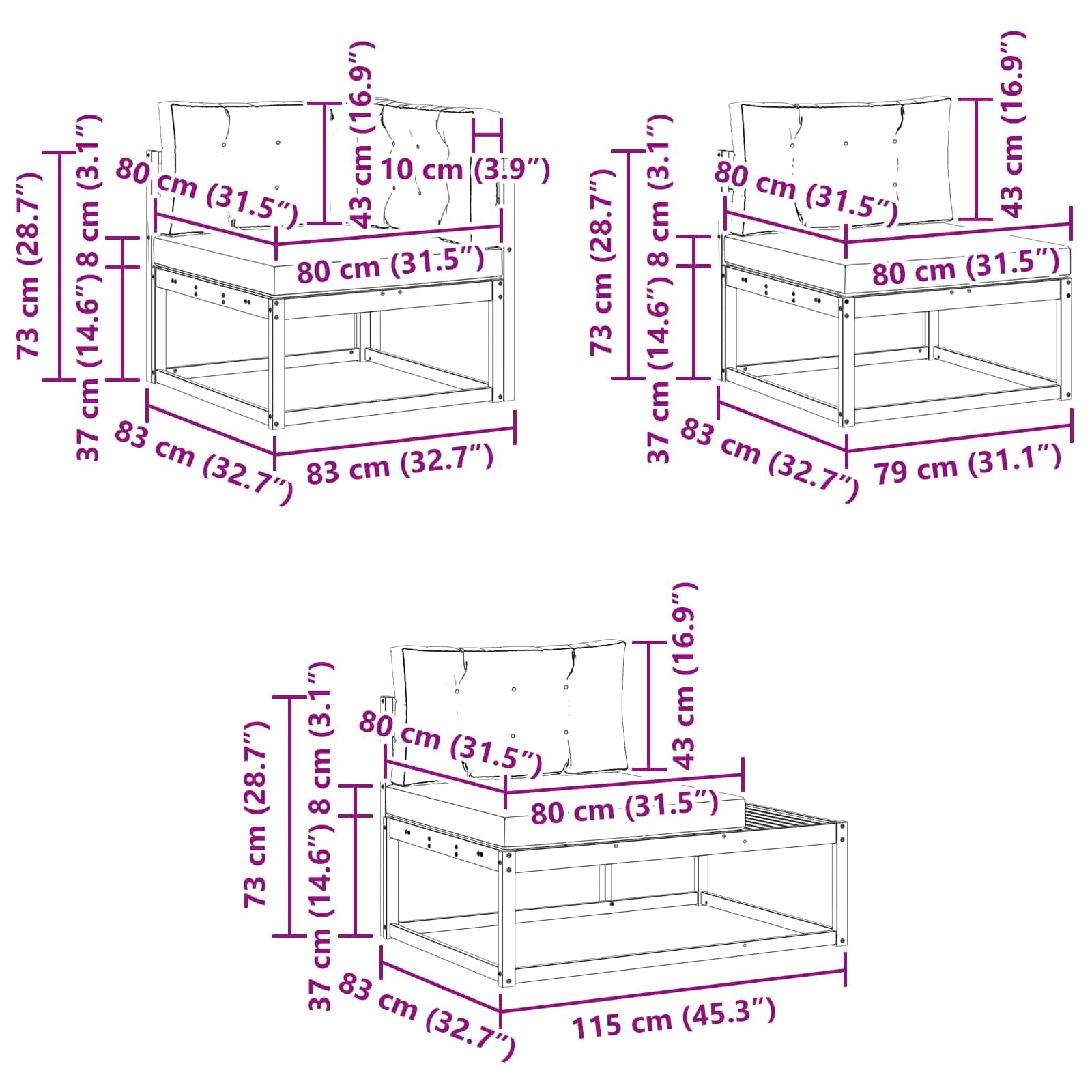 Ensemble de canapés d extérieur Blanc en Polyester et Bois d Acacia Massif, 277,5 x 198,5 x 73 cm, modulable sectionnel Angle pour terrasse Jardin, Assise et Coussins Inclus