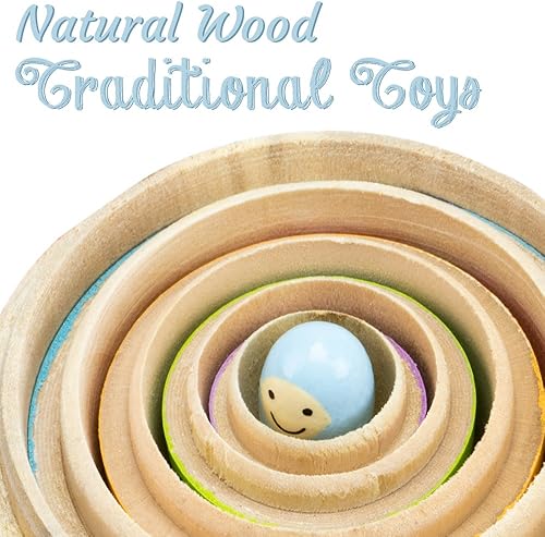 Miniatura 4 de Imagination Generation - Juego de Natividad para Niños - Muñecas de anidación de Navidad, juguetes de madera con figuras de bebé Jesús, Reyes Magos,