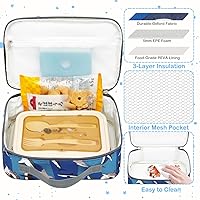 Vista 3 de FlowFly Lonchera para niños, bolsa suave aislada, mini hielera para el regreso a clases, kit de bolsa térmica para comidas, para niñas, niños