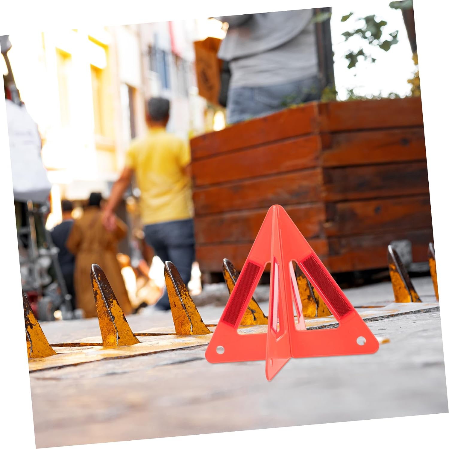 Plastic Car Safety Triangle Reflective Road Warn Sign for Emergency Car Safety Tool Sturdy Easy to Store