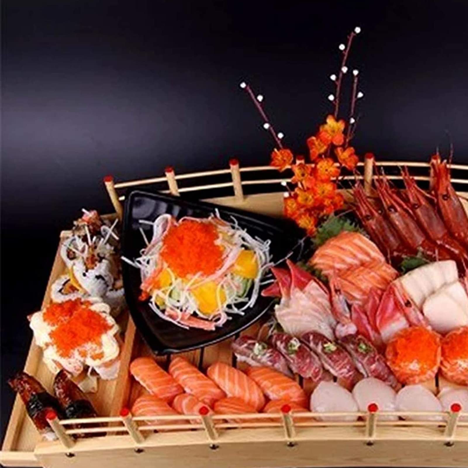 Japoński styl łuk do sushi mostek, taca do serwowania sushi Sashimi, kuchnia, ekspozytor na sushi zastawa stołowa dekoracyjna ozdoba, 38 cm