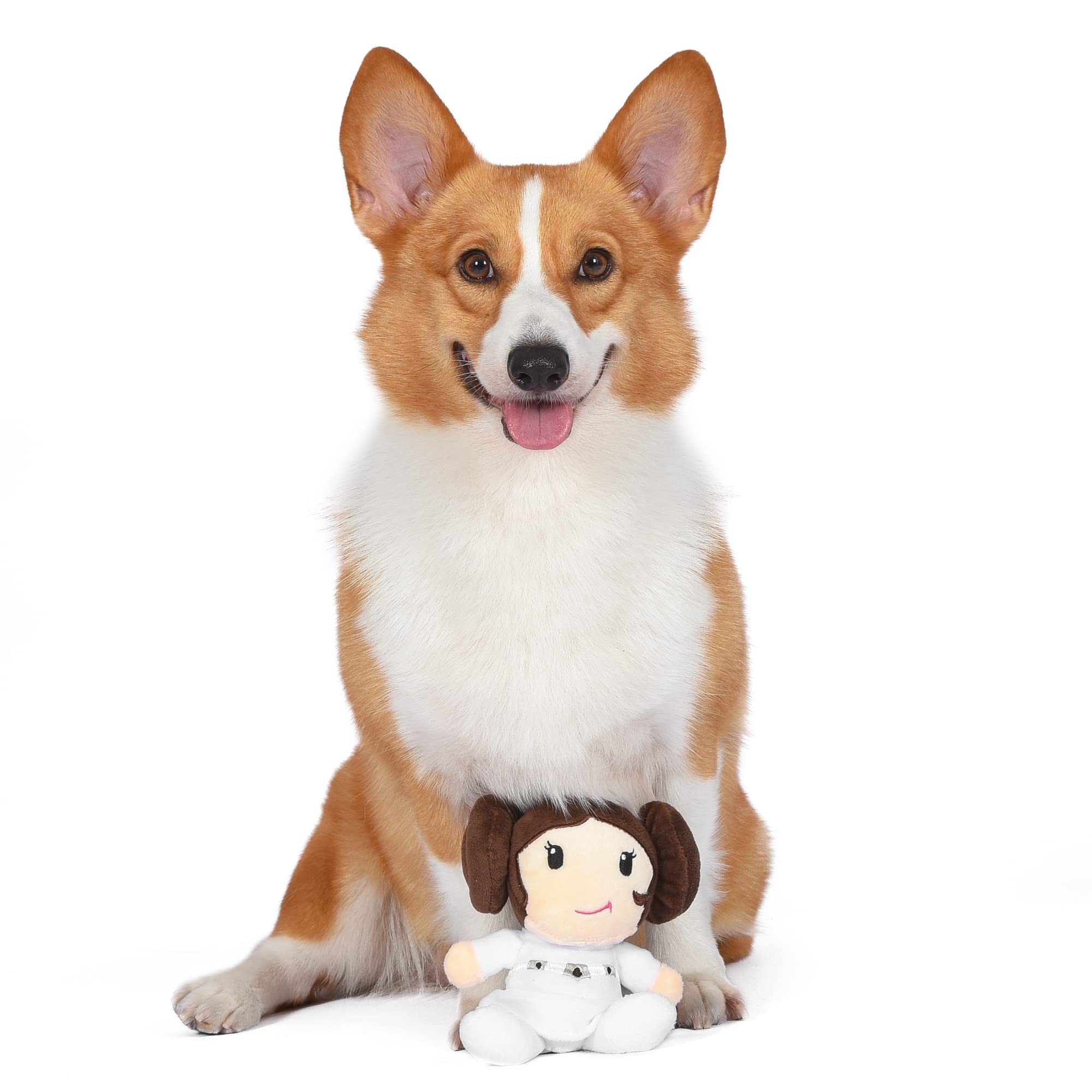 Star Wars Leia - Juguete de Peluche para Perros con chirriador, Juguete para Perros, Juguetes para Perros, Juguetes chirriantes para Perros, Juguetes de Peluche Estilo Personaje, Juguetes masticables