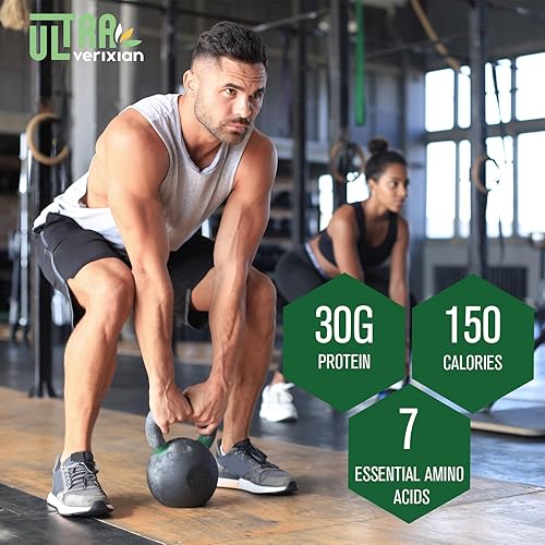 Miniatura 8 de Proteína en polvo a base de plantas de 1.06 oz, proteína vegana 5 en 1, vainilla, 0.00 oz de azúcar, con 20 mil millones de UFC de probióticos,