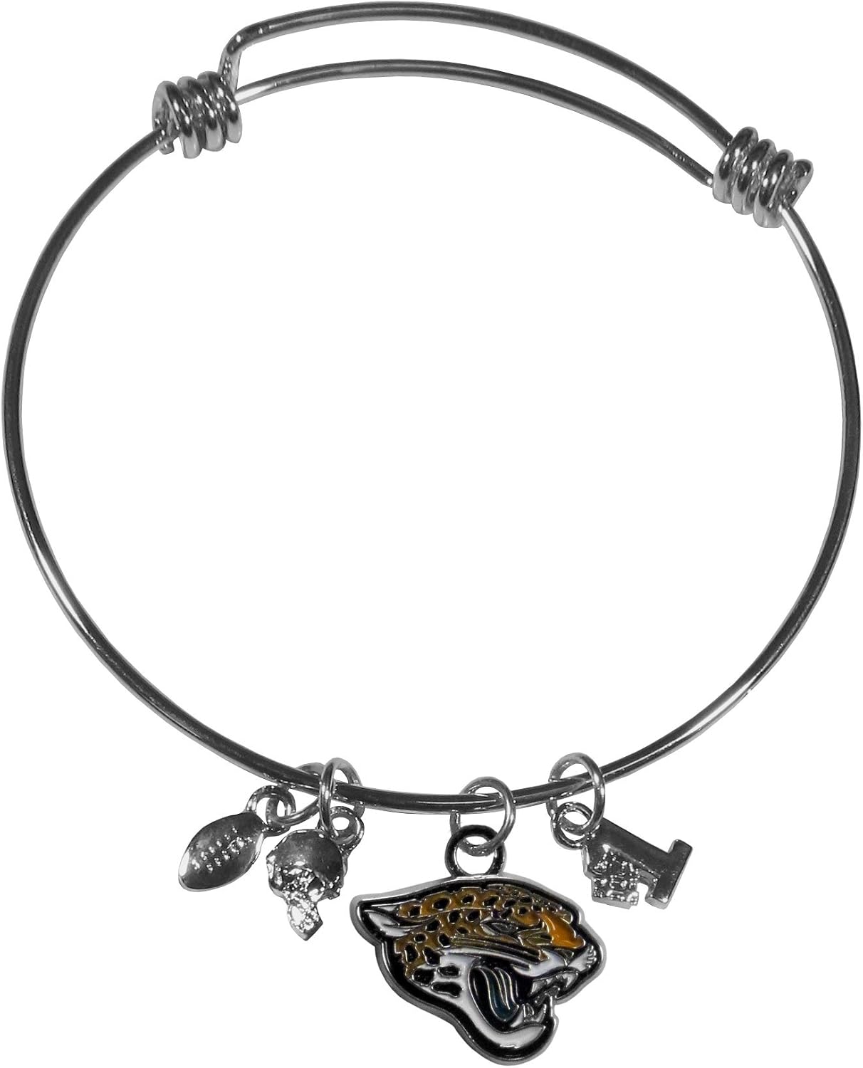 Siskiyou NFL Jacksonville Jaguars Womens Sportscharm Bangle Bracelet, Metal, Set of 2