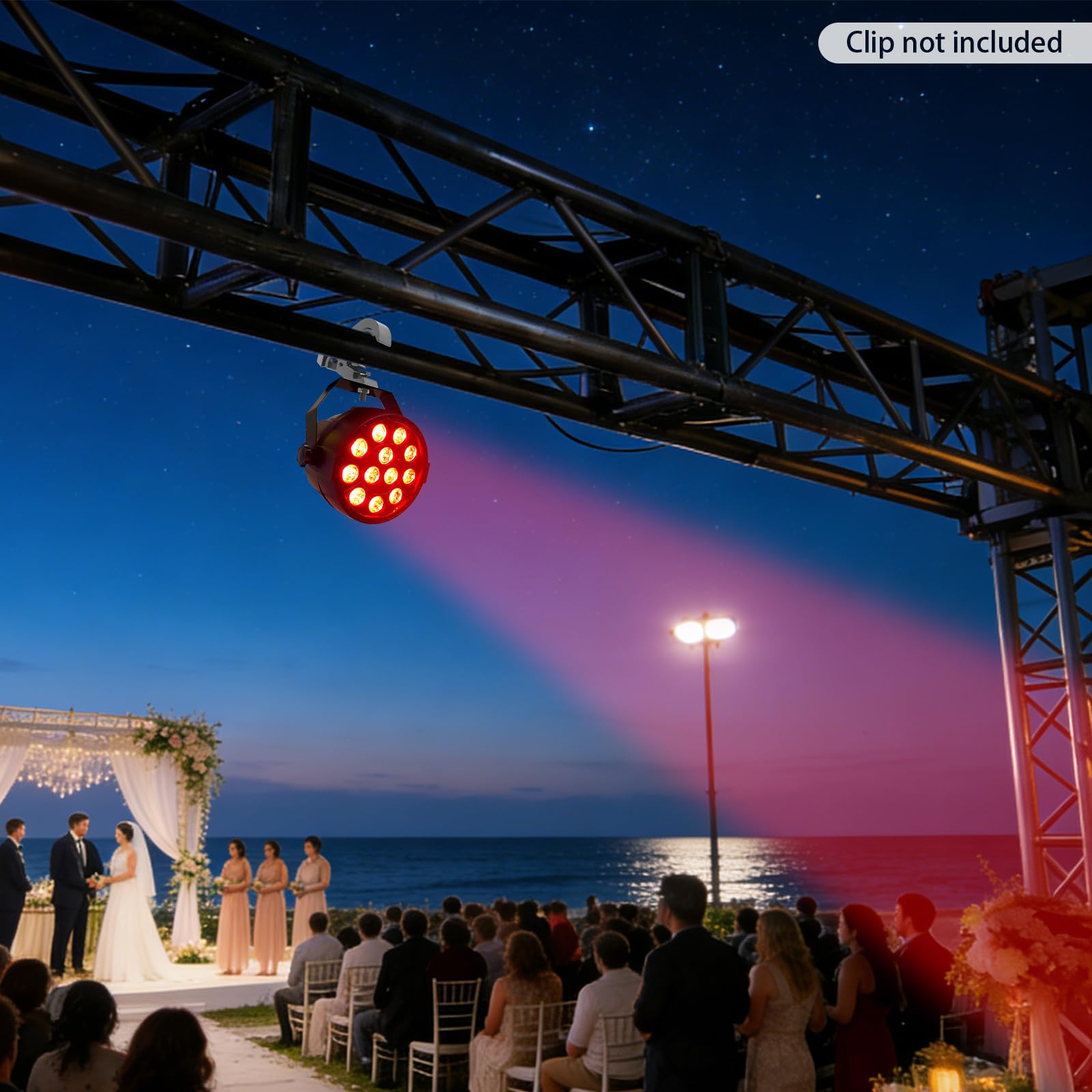 12 x 3 W RGB LED reflektor sceniczny z pilotem zdalnego sterowania, DMX512 / sterowanie muzyką/Master-Slave, dla DJ-ów, na scenę, imprezę, do klubu, baru i do użytku domowego, przenośny i