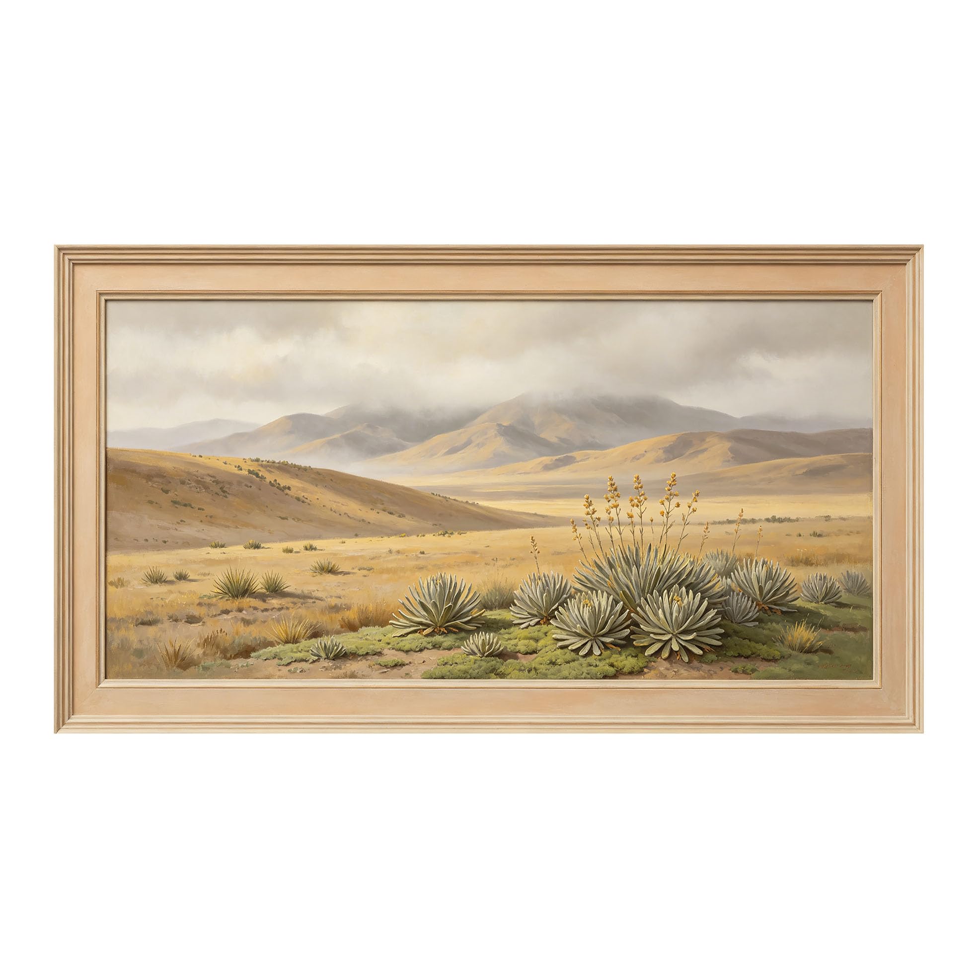 Yzpallescene 3D Framed Wall Art 50cm×100cm Southwestern Desert Landscape Oil Painting Large Size SelfAdhesive Removable Wall Decor Prints Artwork for Living Room Bedroom Office