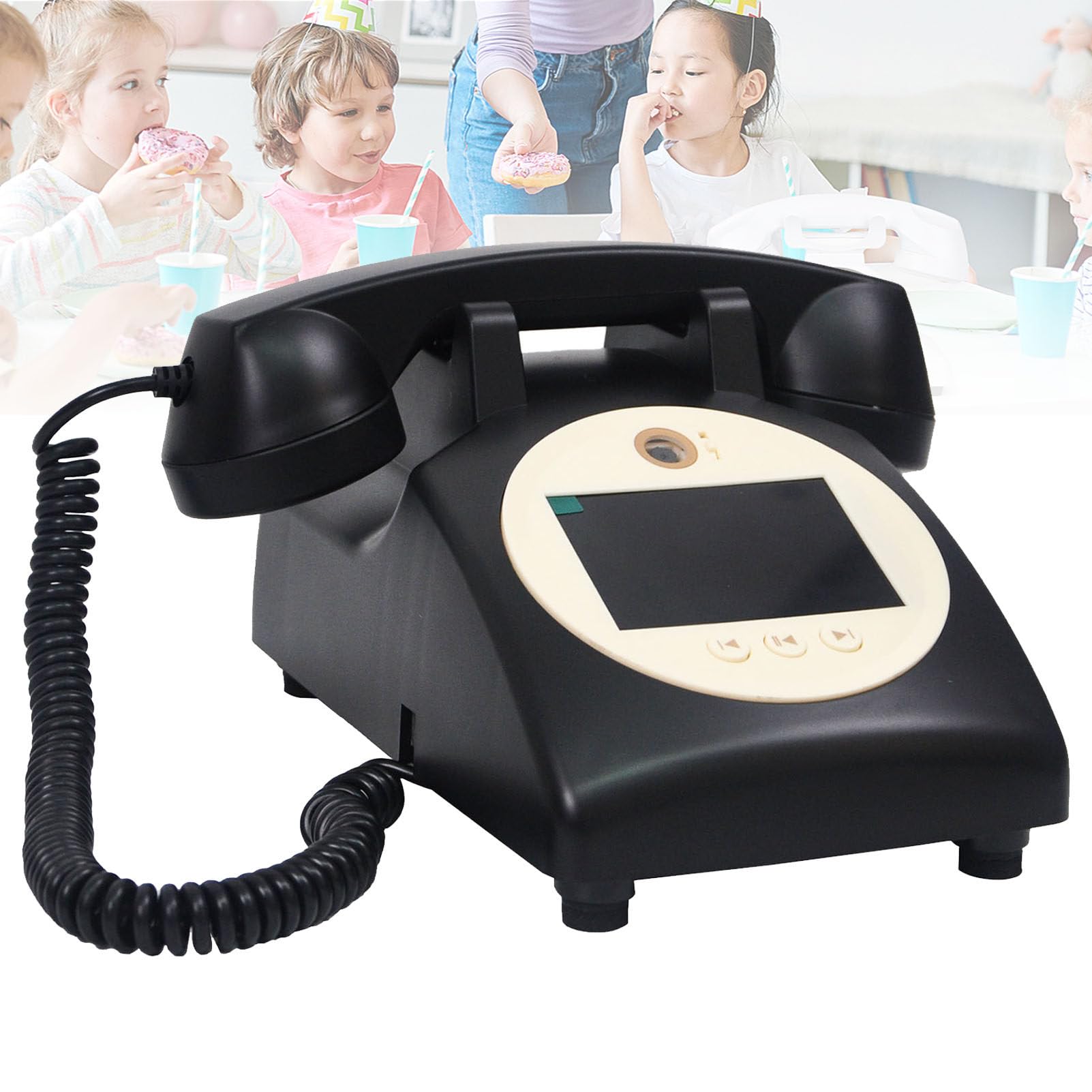 SENJINGHUA Video Audio Guest Book Wedding Phone, Record Customized Audio Messages with GuestBook, A Personal and Convenient Way to Preserve Your Special Occasions Black-32GB
