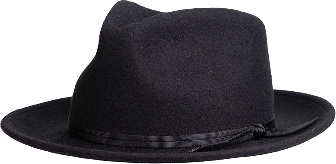 Fedora 100% Lana Feltro Homburg Gangster Tesa Media Floppy Panama Cappello  con Piuma Grosgrain Vintage, nero, 7.375 : Amazon.it: Abbigliamento