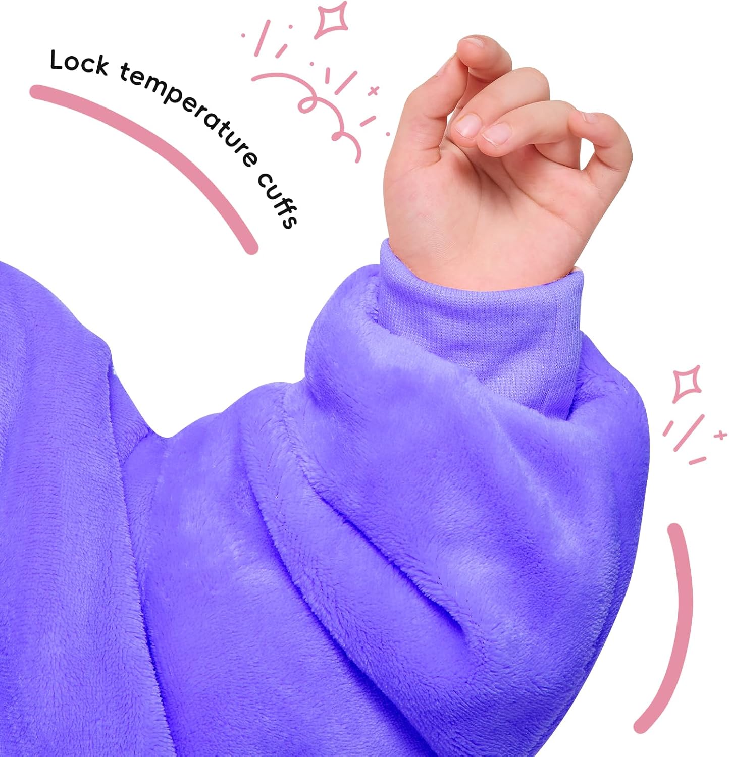 yescool Wearable Blanket Kids Hoodie, Birthday Teen Girls Gifts for 8-15 Year Old Kids Oversized Sweatshirt Sherpa Flannel Cozy Hooded Blanket with Pocket for Children, Youth Teens, One Size, Purple