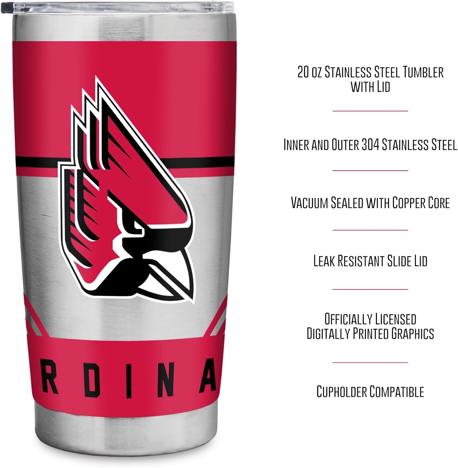 Rico Industries NCAA East Texas A&M Lions Standard 20oz Stainless Steel Tumbler with Lid - Great For Coffee, Tea, Water or Cocktails - Image 7