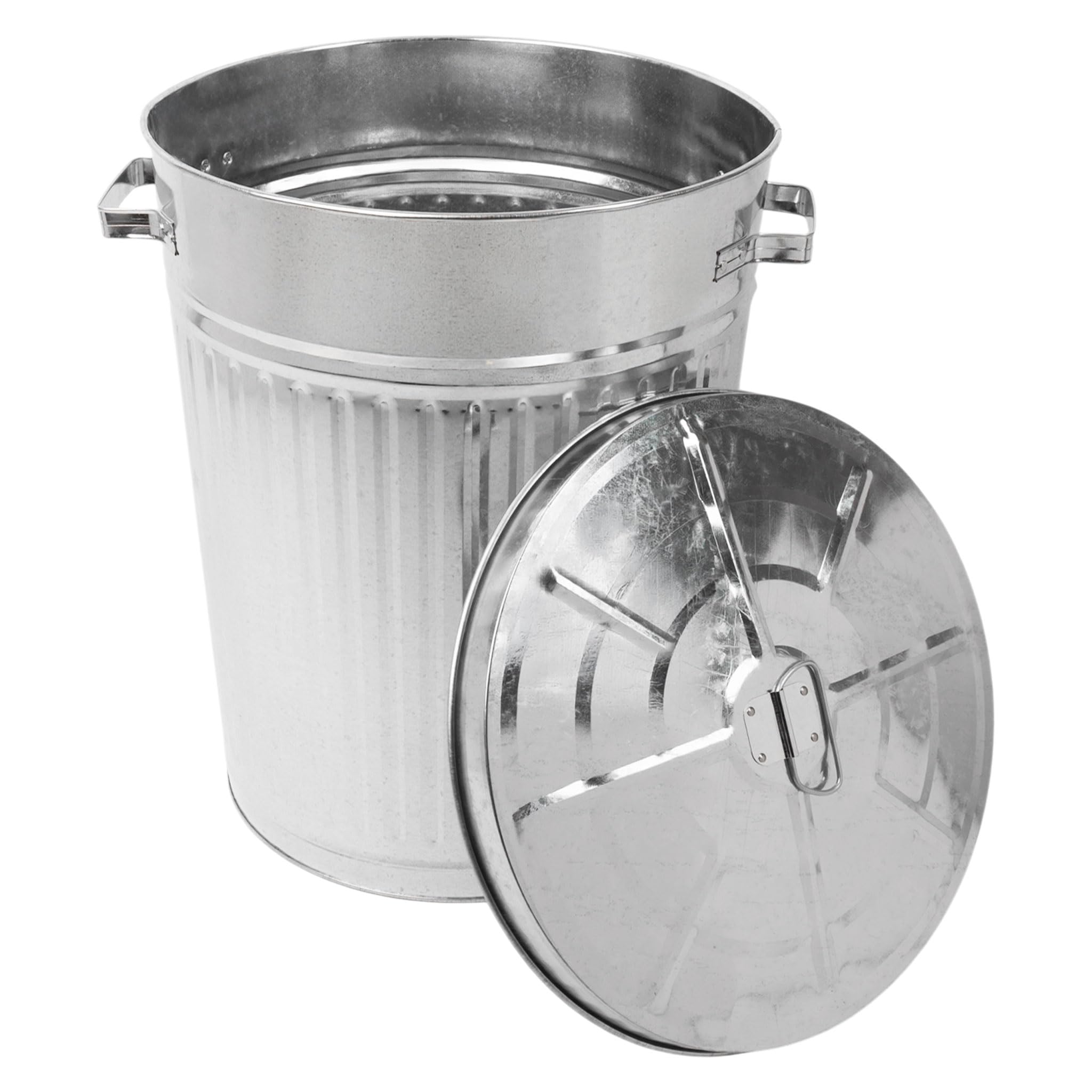 Spetebo – Poubelle en zinc avec couvercle – 55 litres – Taille XXL – Pour l'extérieur
