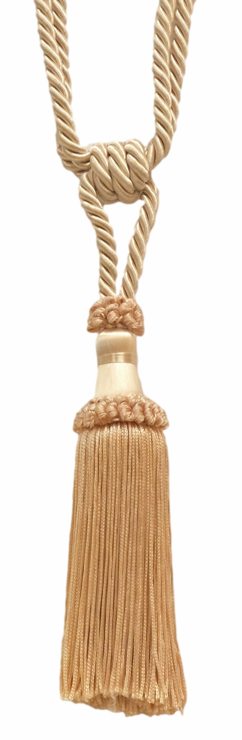 Alzapaños pequeños de borlas tradicionales marfil crema de 76 cm para cortinas
