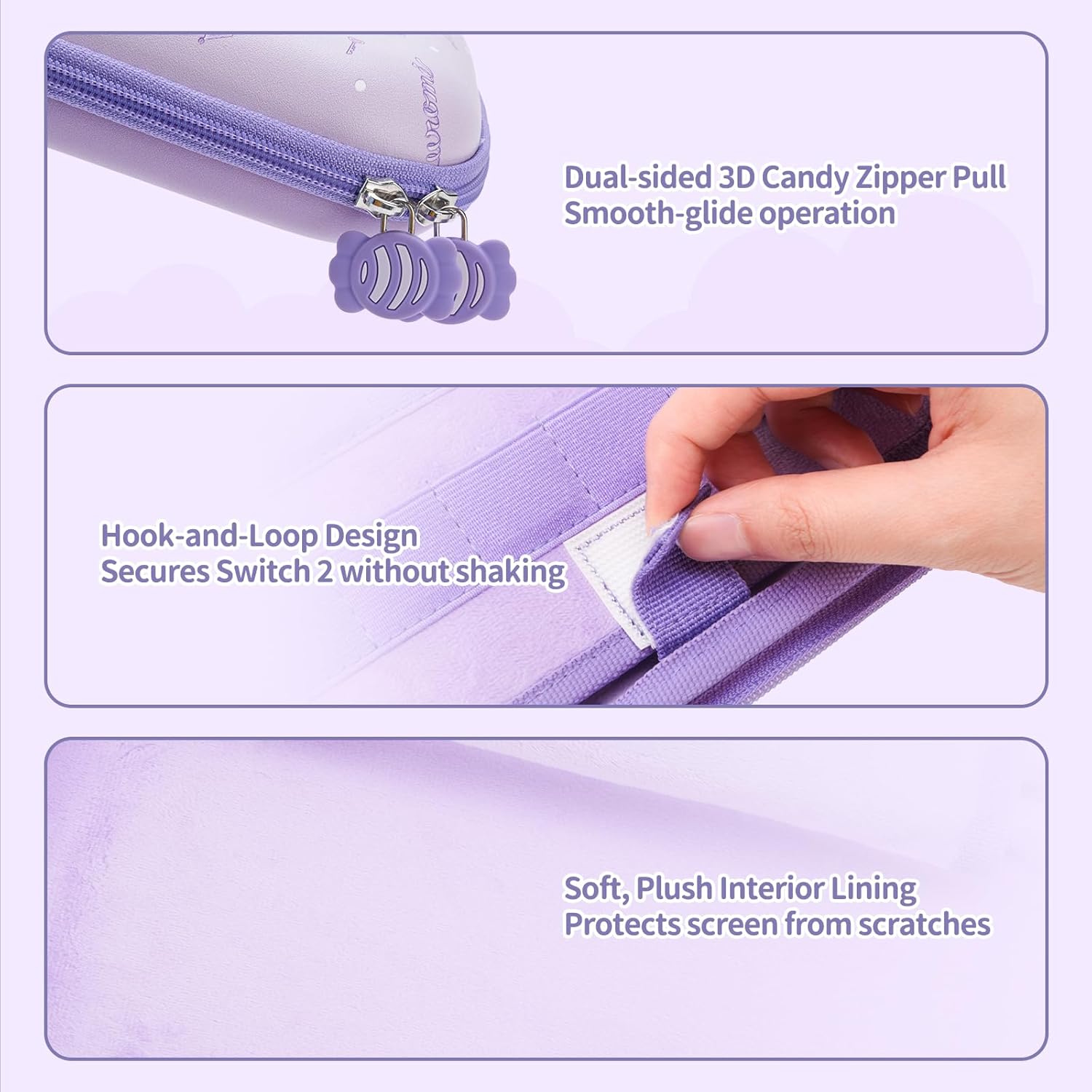 Kuitmor Slim Carrying Case Compatible with Switch 2 (2025), Hardshell Storage Bag with 12 Game Card Slots, Portable Case for Switch 2 Console and Game Accessories - KLM - Image 4