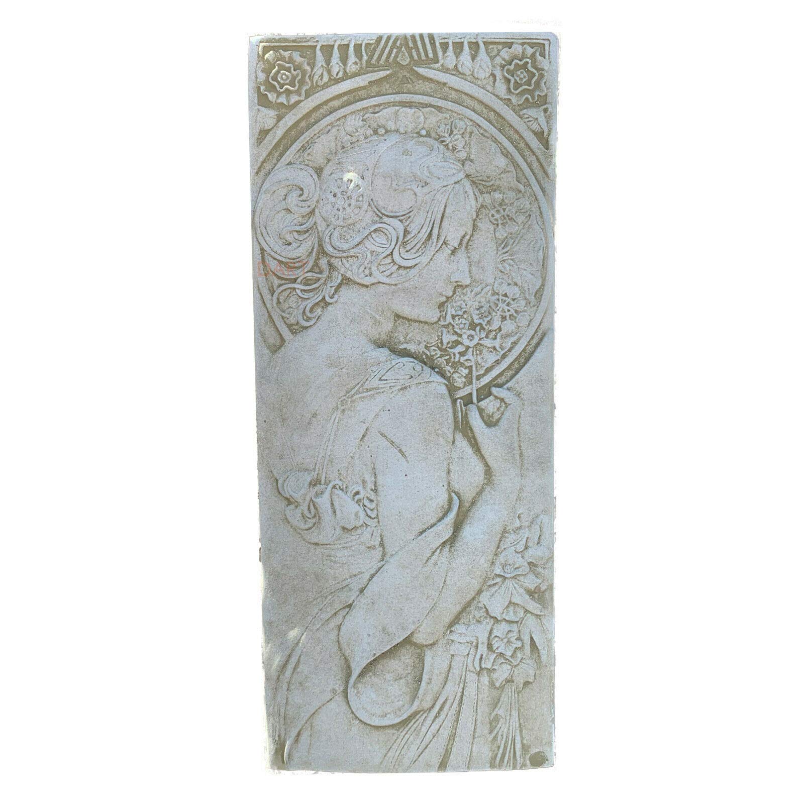 Darthome Stone Garden Statue Ornament Sculpture Art Deco Lady Face Wall Plaque Gift Art A 23cm