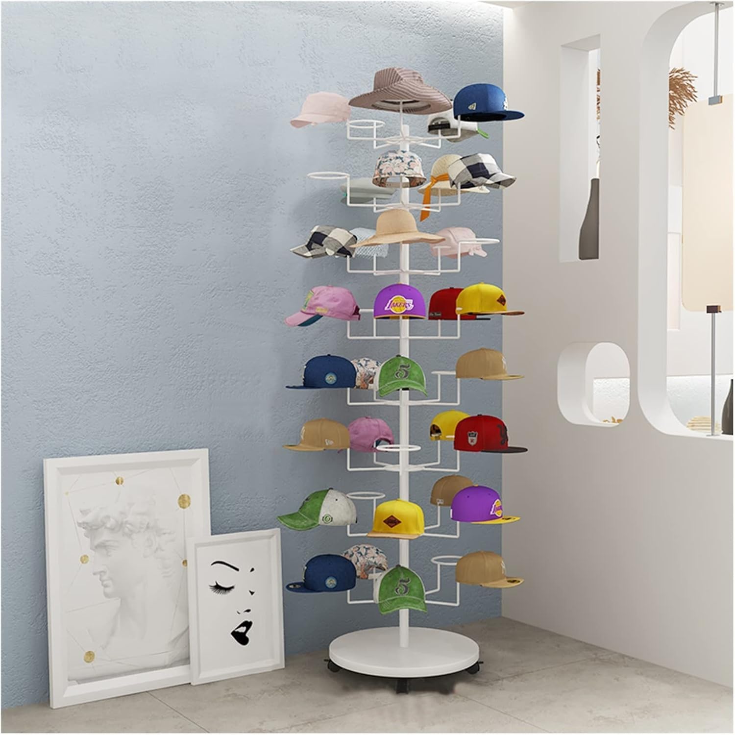 Amazon｜WJW 帽子スタンド、帽子ディスプレイタワー 8層 可動式