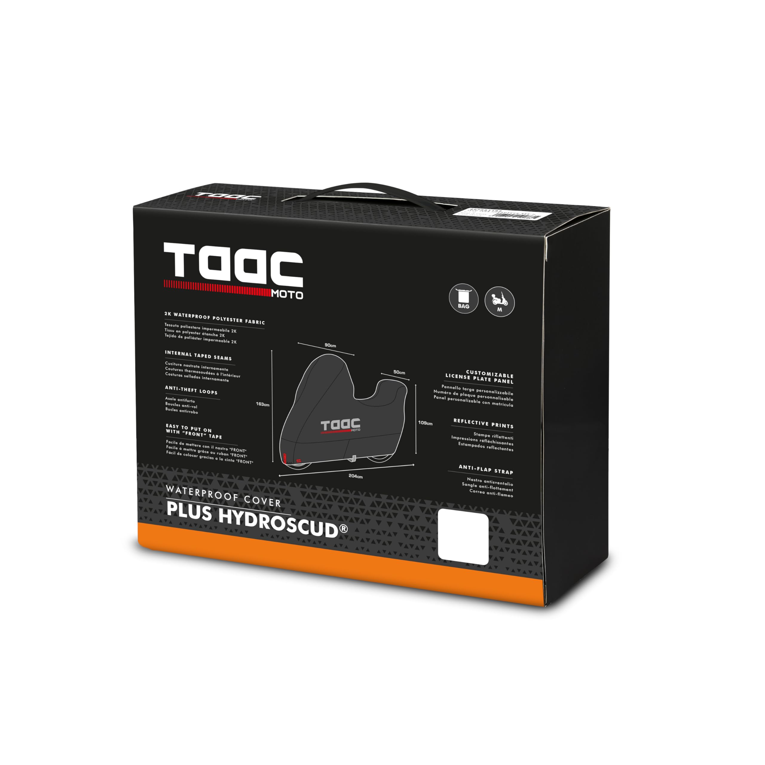 telo coprimoto da intemperie Plus Hydroscud. Telo copri scooter Tg. M, protezione moto e motorini con parabrezza e bauletto. Copriscooter impermeabile 204 x 90 x 163 cm. Telo scooter impermeabile