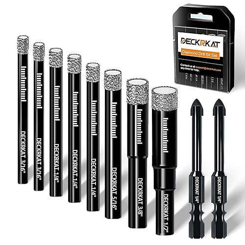 Vista 18 de Juego de 10 brocas de diamante seco de 1/4" 6mm con sierra de corona de diamante soldadas al vacío para granito, azulejos, cerámica, mármol, piedra