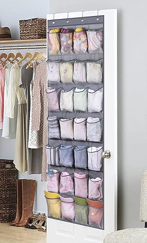 Miniatura 7 de MISSLO Organizador de zapatos colgante con 28 bolsillos grandes y 28 bolsillos grandes para colgar zapatos, puerta, zapatillas, organizador de