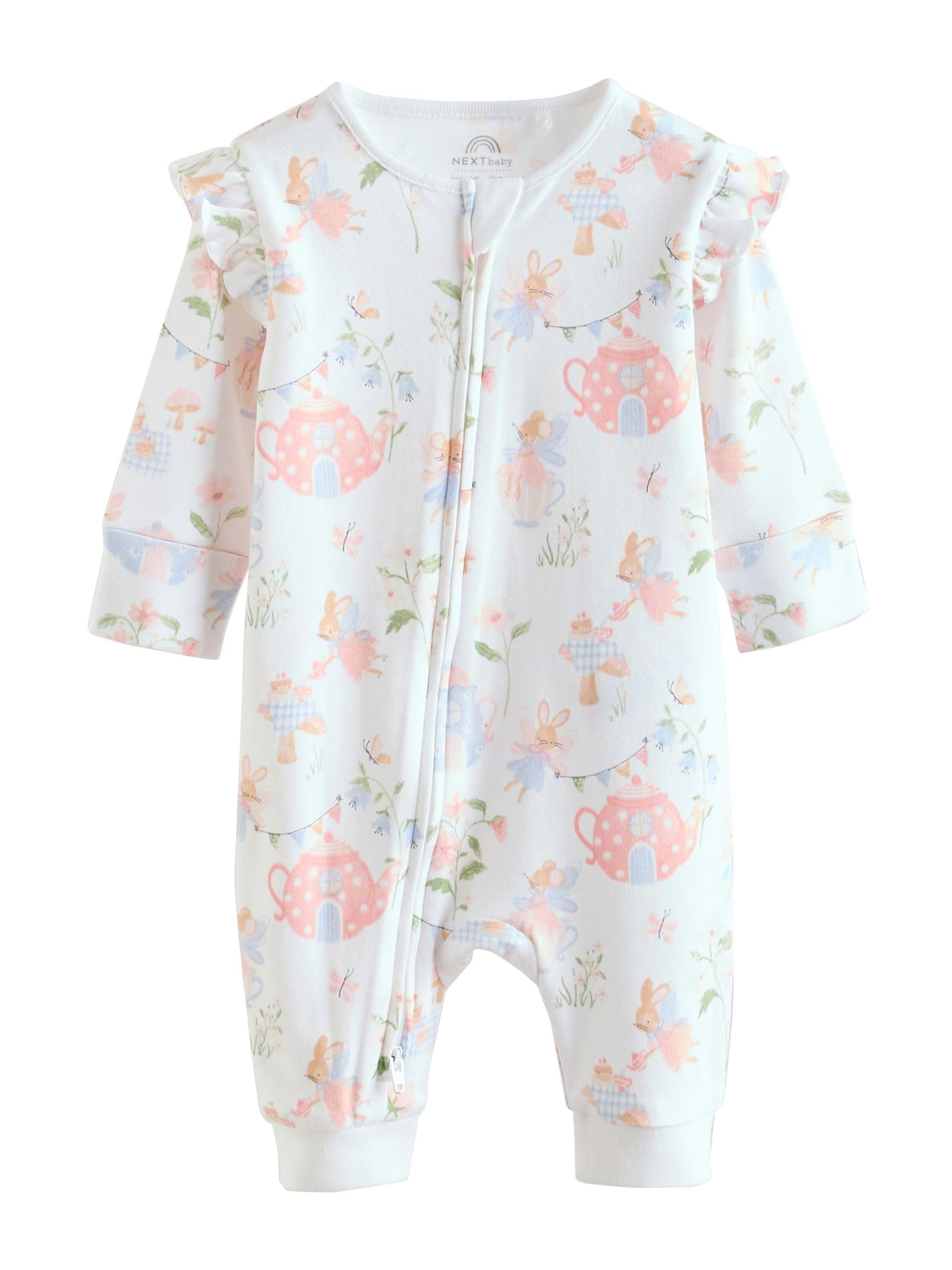 NEXT Bebés niña Pack de 3 Pijamas Tipo Pelele con Cremallera bidireccional para bebé