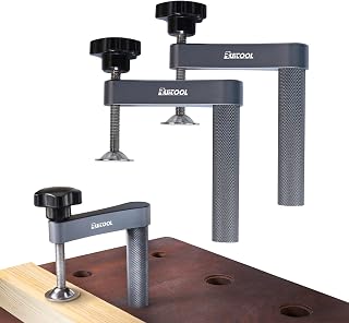 RUITOOL Bench Dog Clamp,3/4"（19mm) Holdfast Dog Hole Clamp,Adjustable MFT Table Stainless Steel Hold Down Clamps for Woodworking Tools - 2 Pack